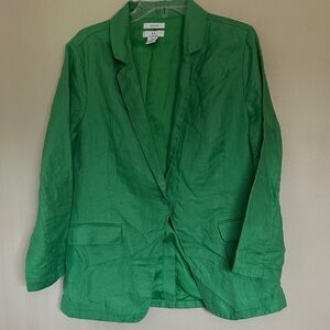 H by Halston Emerald Green linen Women's Blazer